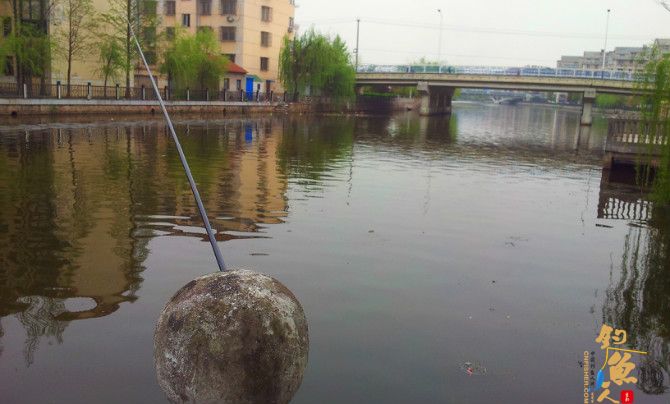 闲逛小区湖畔花园，兴起开竿