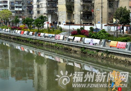 改造后的晋安河成了靓丽的风景线　竟有人晒被捞鱼 组图