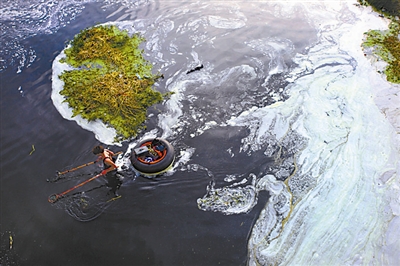 西安“最大下水道”污染渭河 现场 触目惊心 图