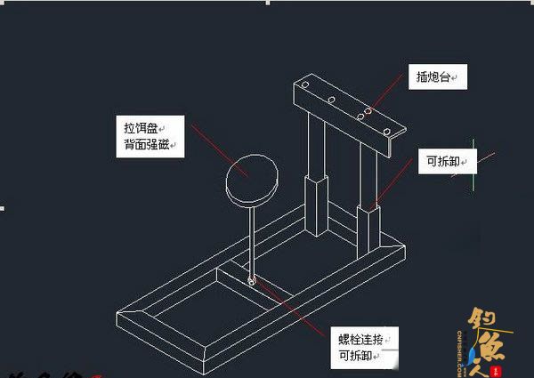 休闲野钓简易支架拉饵盘自制过程 全图 8P 