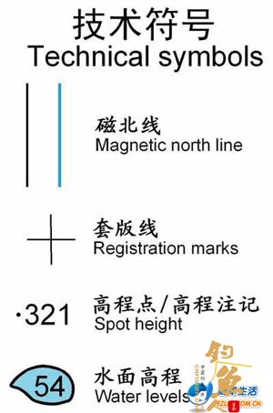国际定向图例--技术符号 