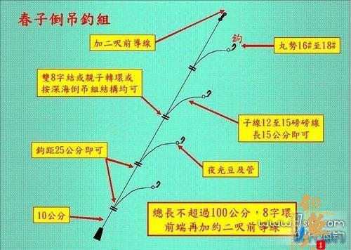 船钓、筏钓春子的装备、钓组、钓饵及钓法
