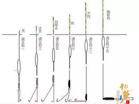 完整的跑铅钓法让你钓无虚发 跑铅不同类目展示
