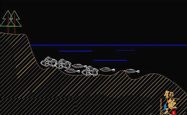 软饵,水边结构复杂,但不太深的标点