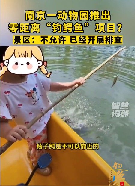 南京一动物园推出钓鳄鱼项目 家长带娃船上垂钓网友不淡定:官方回应